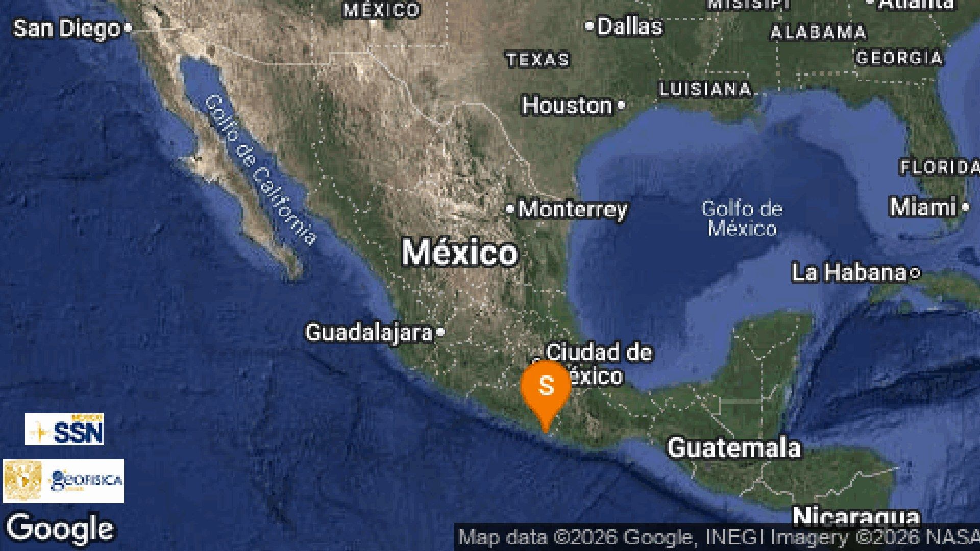 Temblor Hoy en Guerrero.  Foto: SSN